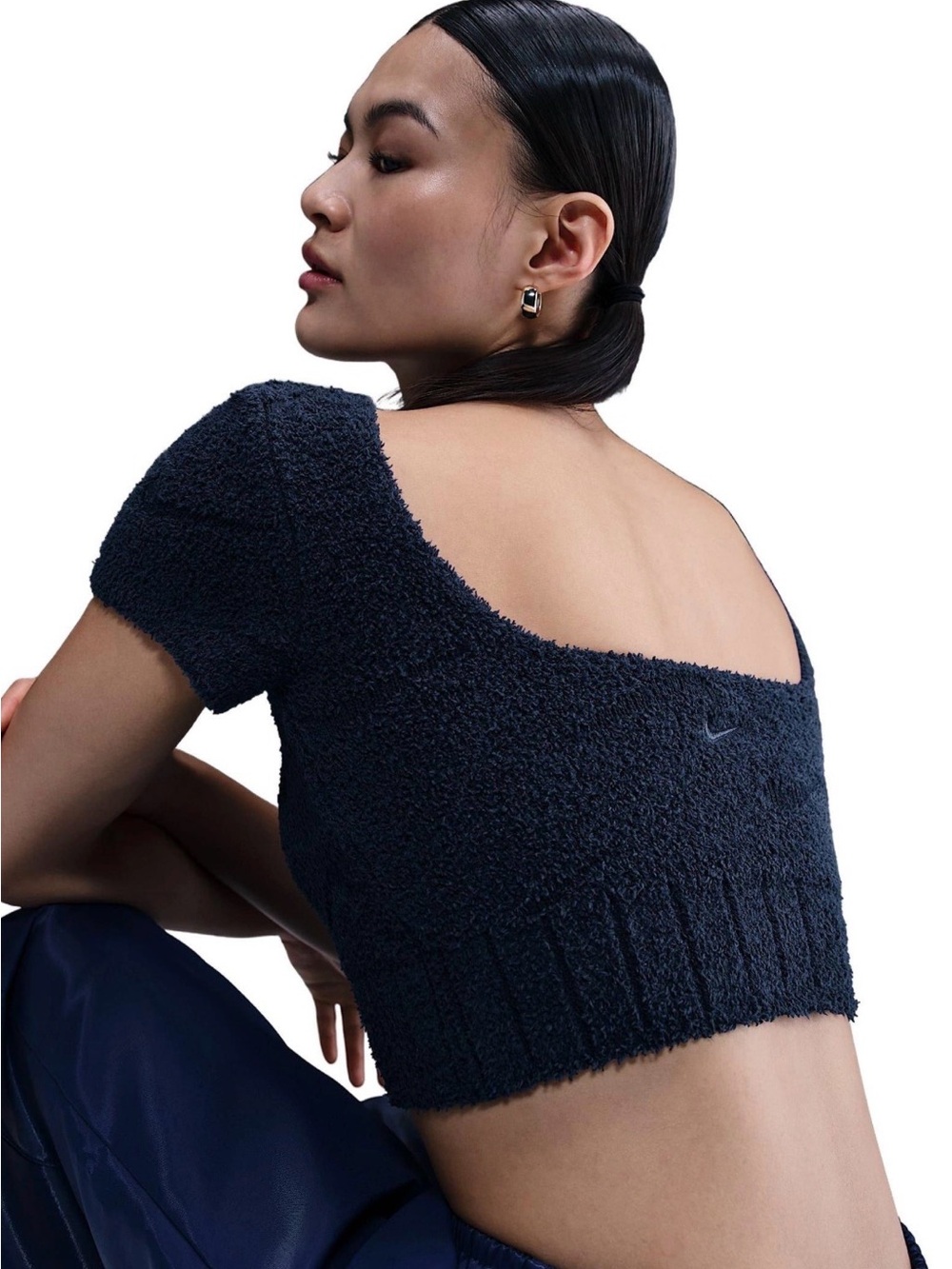 Nike Navy Bouclé Crop Top - Women HB2770-410